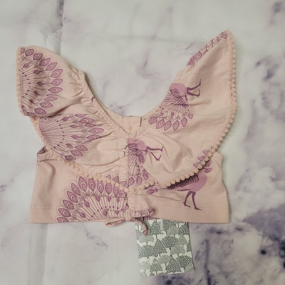 Kate Quinn Pink Peacock Ruffle Top - Picture 1 of 4